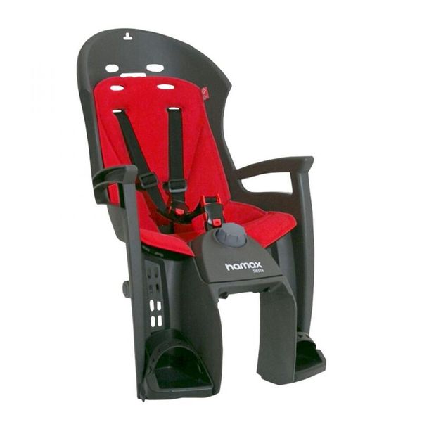 Detská sedačka Hamax Siesta s adaptérom na nosič - šedo červená