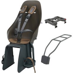 Detská sedačka zadná Urban Iki s adaptérom a nosičom na sedlovku SET - brown