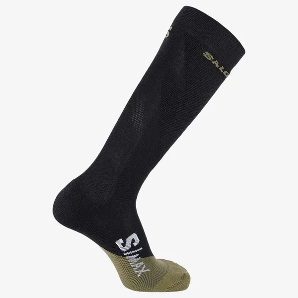 Lyžiarske ponožky Salomon S/MAX M deep black/olive green